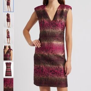 Vince Camuto Embossed Jacquard Shift Dress, size 8, $168